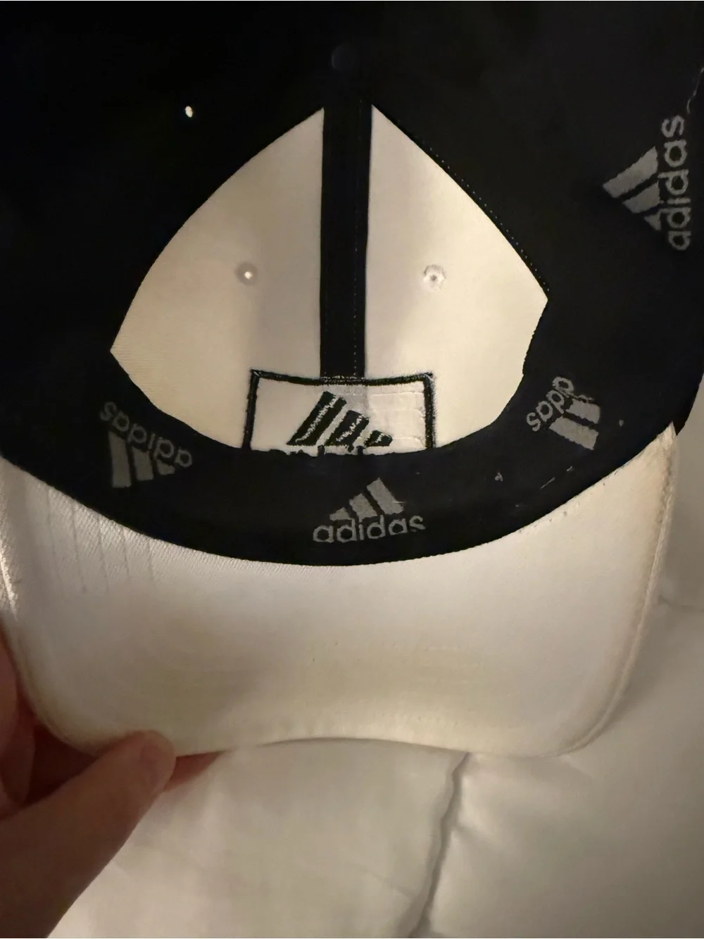 Adidas Two-Tone Logo Cap — White and Black